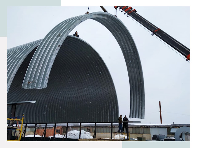 Полукруглые ангары в Чистополе